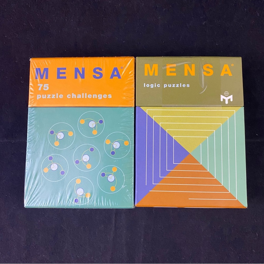 2x Mensa Logic Puzzles By Chronicle Books 1996 NEW
